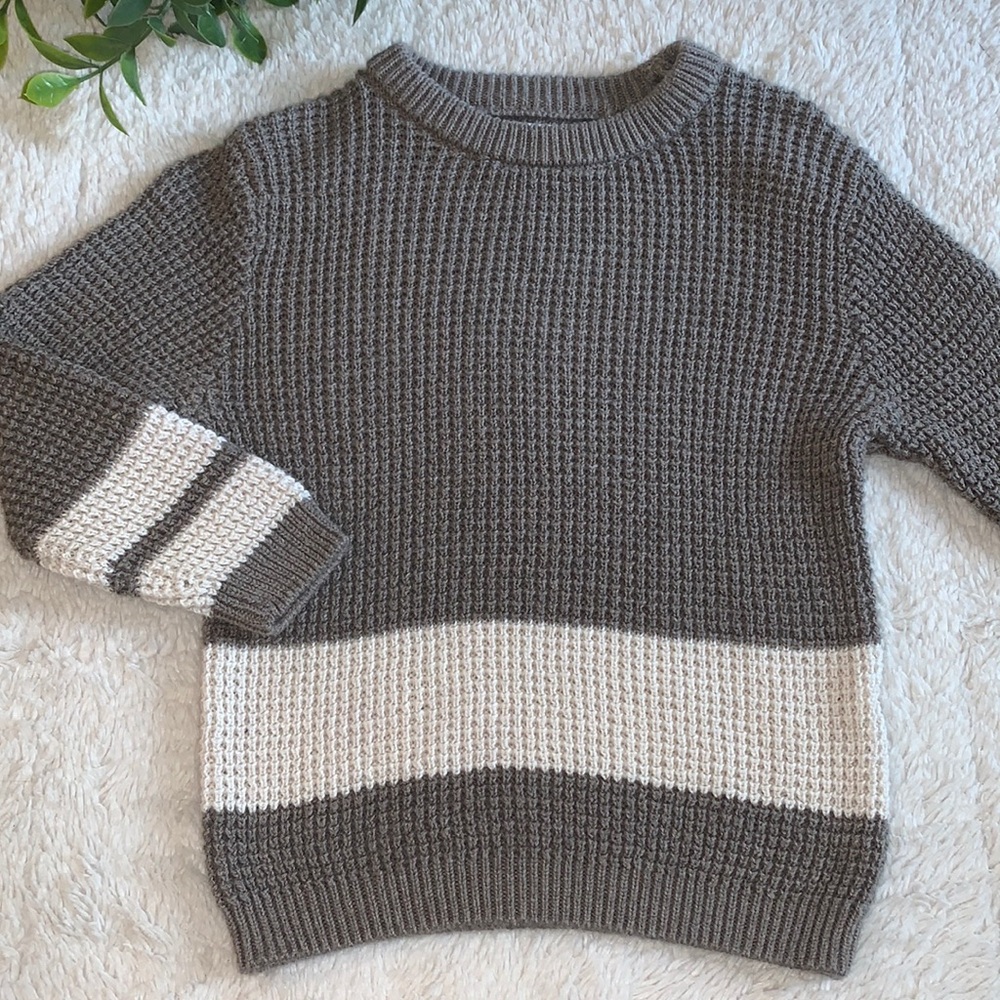 Zara Baby Kint Wear Sweater “Stone” Gray 12-18M EUC